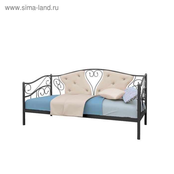 Кровать «Тахта Юлия», 800×2000 мм, металл, цвет чёрный