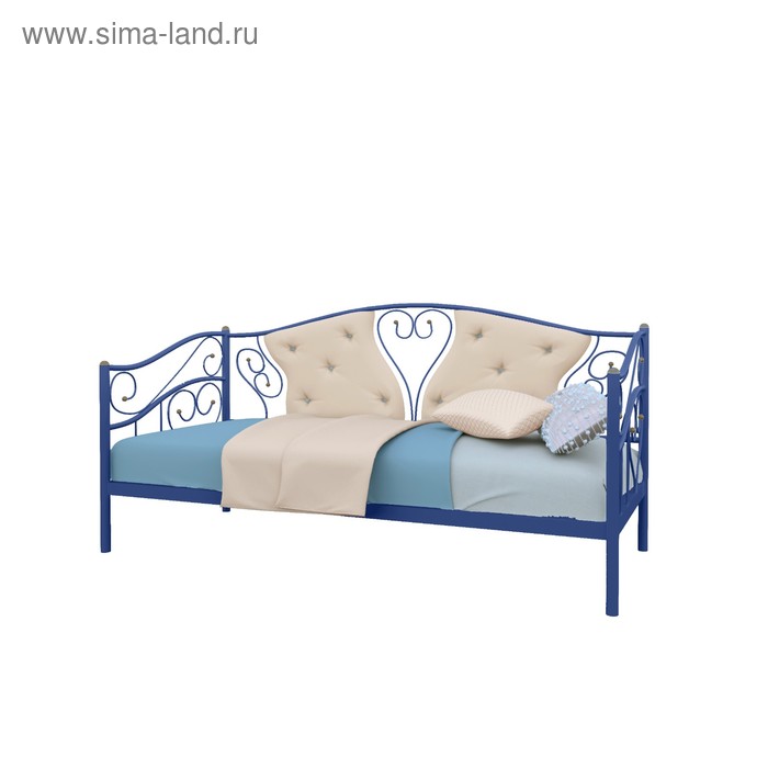 Кровать «Тахта Юлия», 800×2000 мм, металл, цвет синий