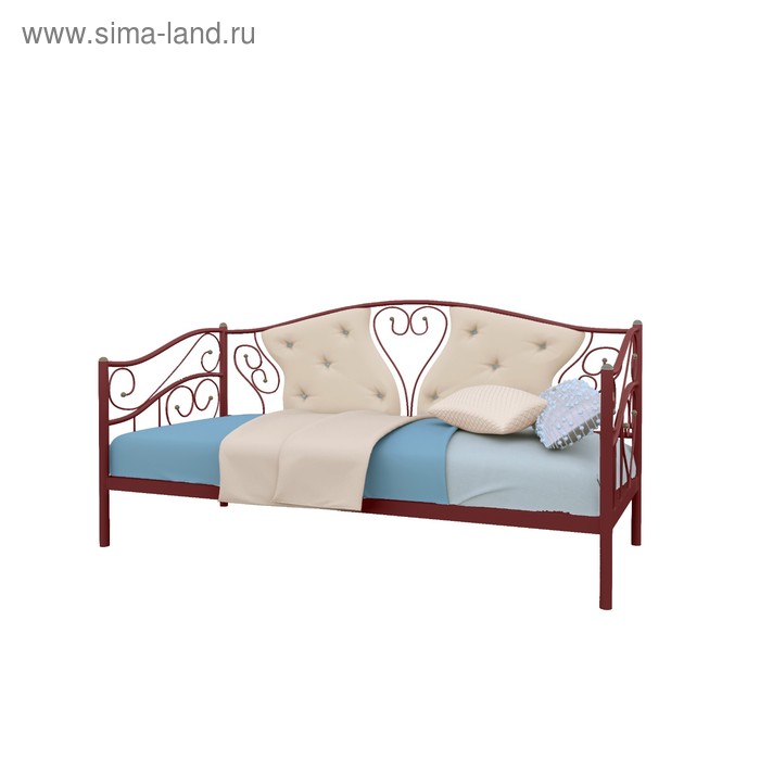 Кровать «Тахта Юлия», 800×2000 мм, металл, цвет красный