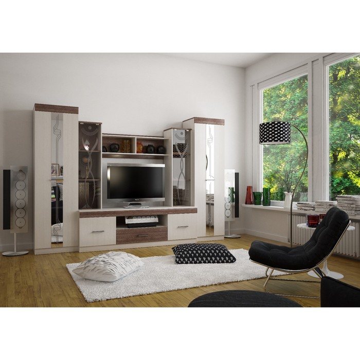 Гостиная "Андриатика 2", 2920х550х2016 мм, цвет ясень шимо тёмный/ясень шимо светлый