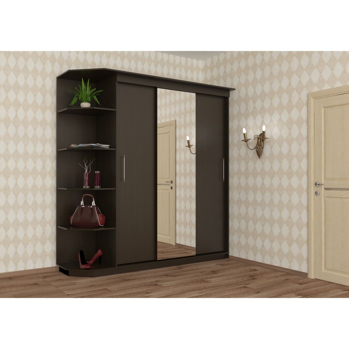 Шкаф-купе "Комфорт 12", 2200х570х2300 мм, цвет венге