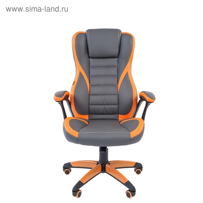 Кресло игровое Chairman game 22, серое/оранжевое игровое кресло canyon deimos gc 4 чёрно оранжевое макс вес до 150 кг