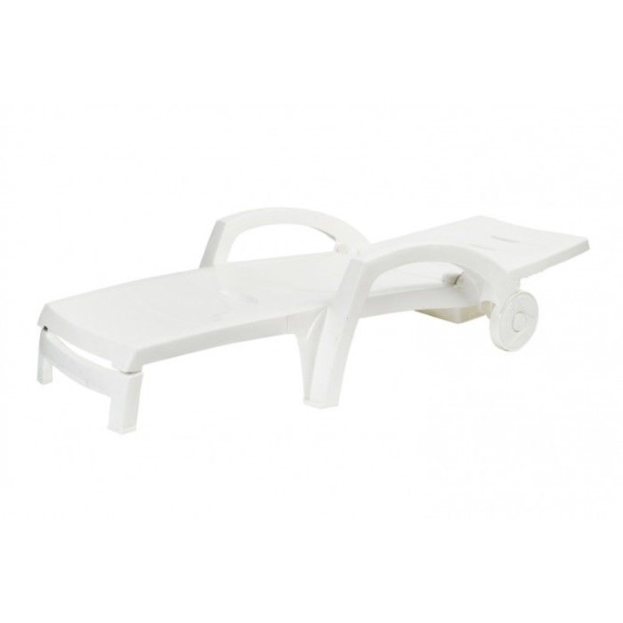 Шезлонг на колёсиках, цвет белый