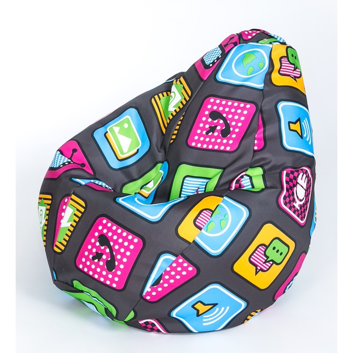 Кресло-мешок "Груша" большая, ширина 90 см, высота 135 см, интернет, жаккард