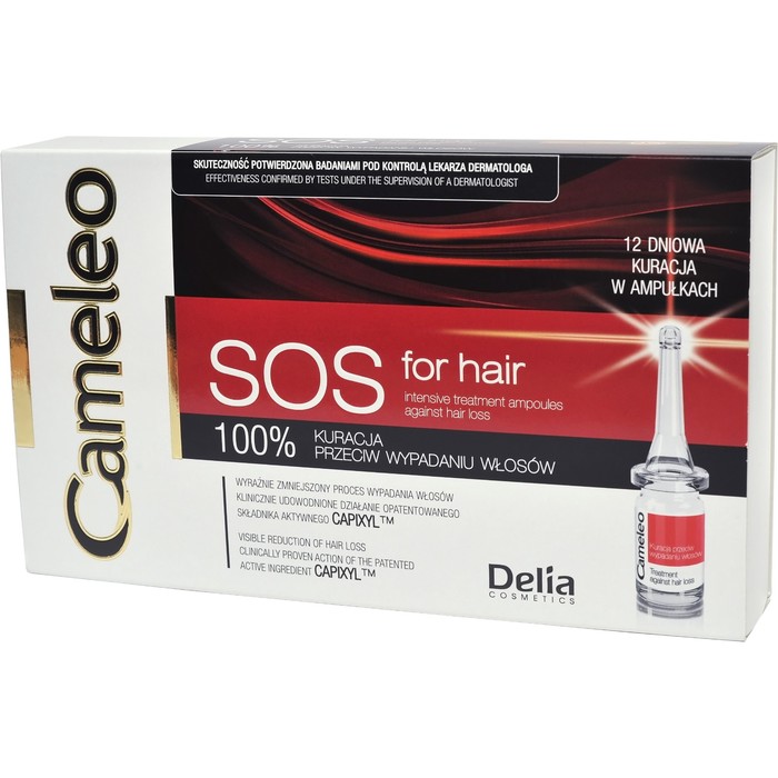 Средство против выпадения волос Cameleo SOS, интенсивное, 12 ампул по 5 мл