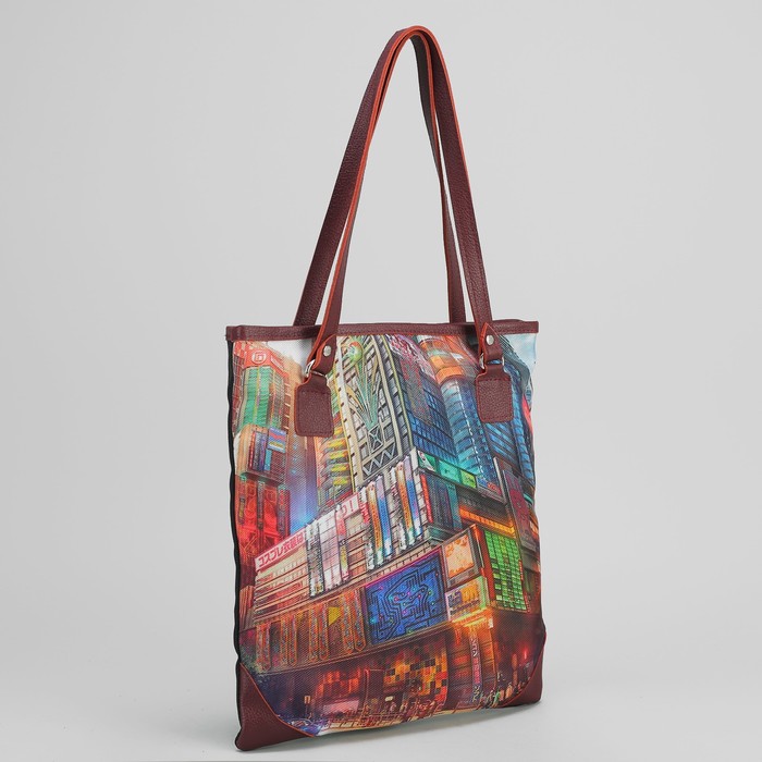 Сумка женская "Город", 2 отдела с перегородкой на молнии, наружный карман