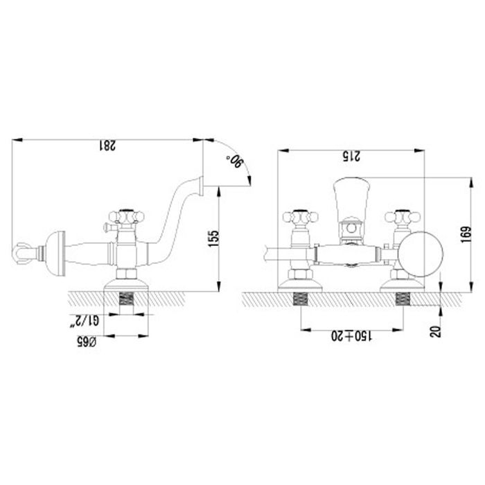 Смеситель для ванны Lemark Vintage LM2812B