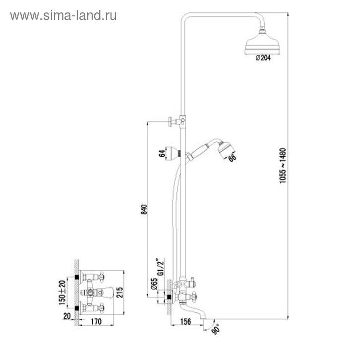 

Смеситель для ванны Lemark Vintage LM2862B