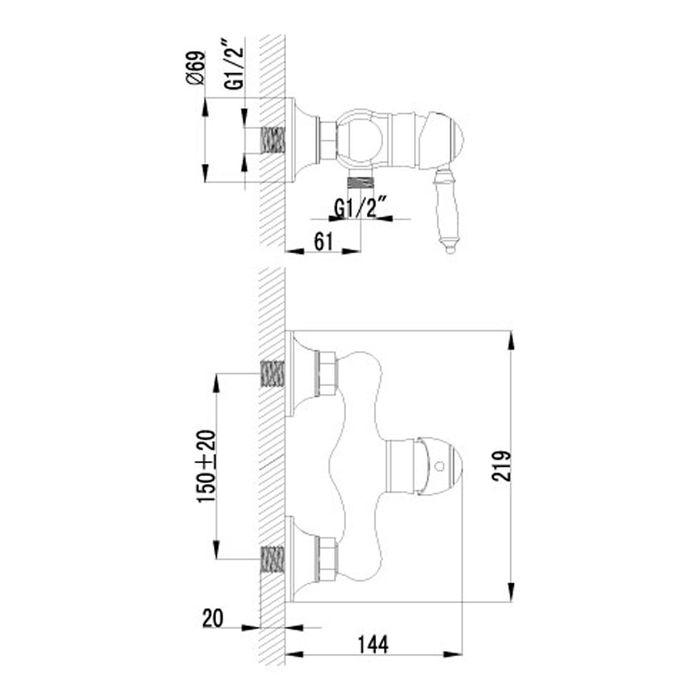 Смеситель для душа Lemark Villa LM4803B