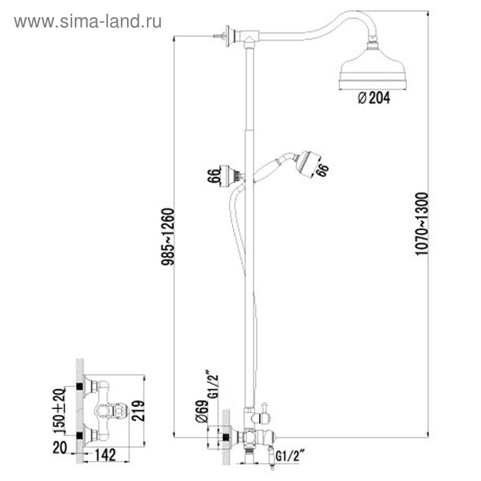 

Смеситель для душа Lemark Villa LM4860B