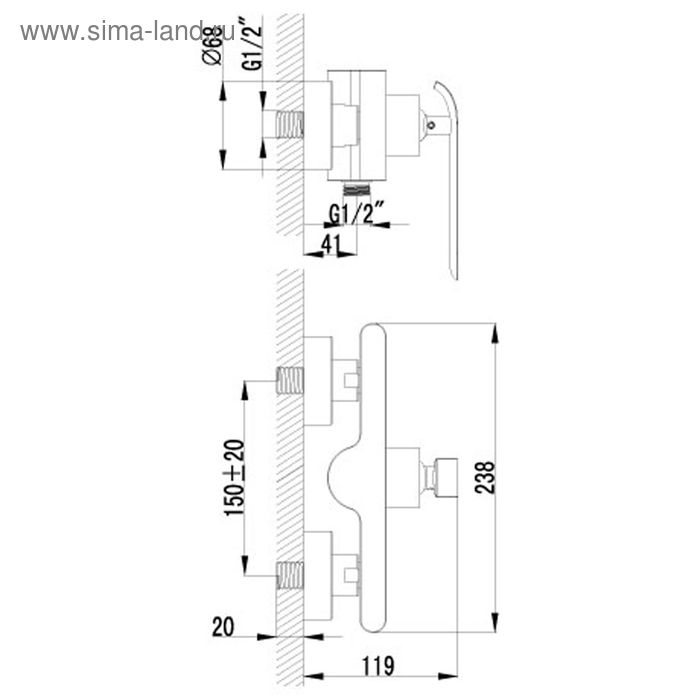 

Смеситель для душа Lemark Melange LM4903CW