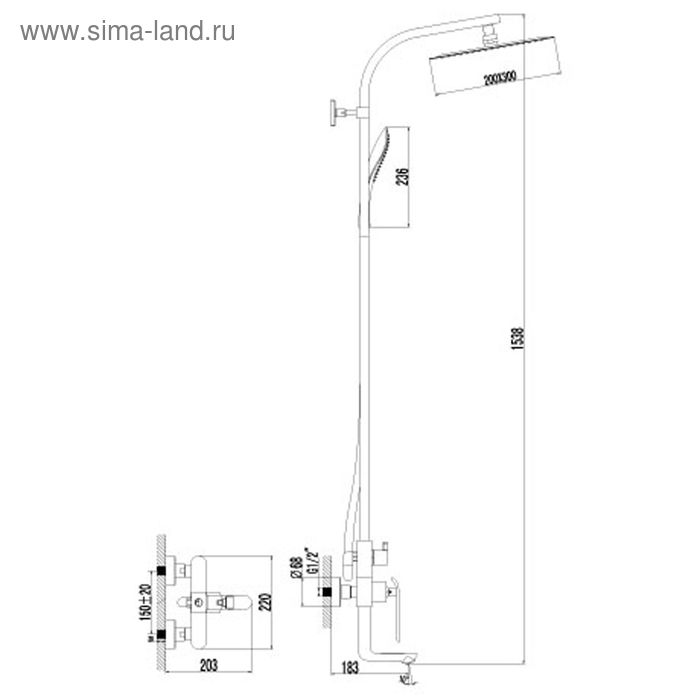 

Смеситель для ванны Lemark Melange LM4962CW