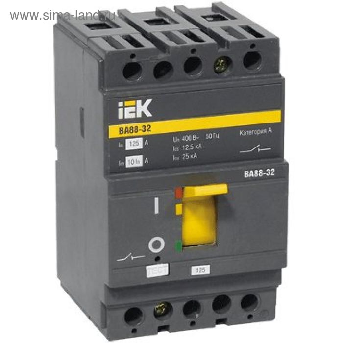 Выключатель автоматический IEK, трехполюсный, 100 А, ВА 88-32, SVA10-3-0100 цена и фото