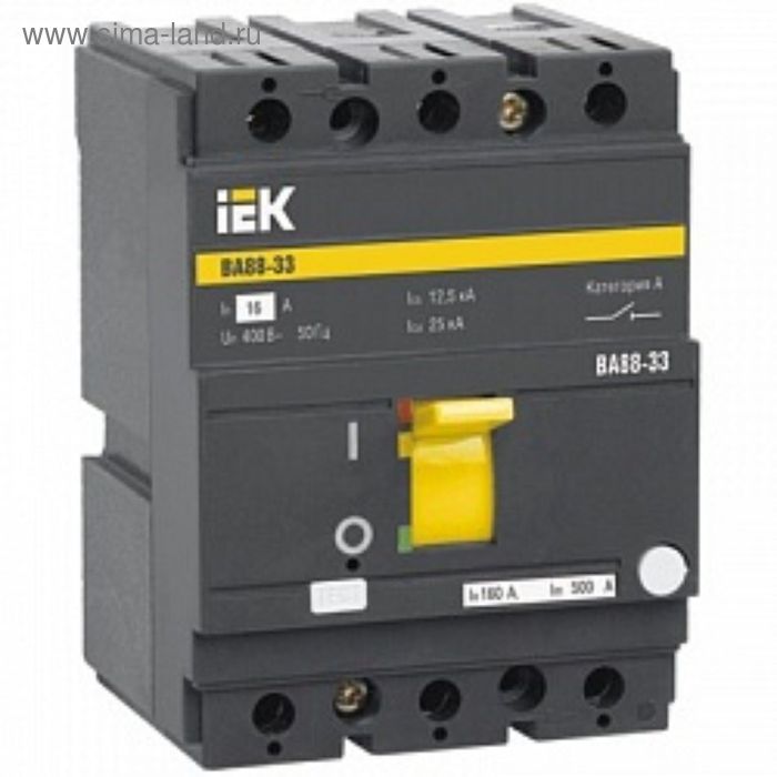 Выключатель автоматический IEK, трехполюсный, 125 А, ВА 88-33, SVA20-3-0125 цена и фото