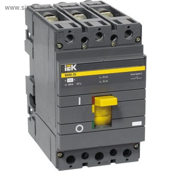 Выключатель автоматический IEK, трехполюсный, 200 А, ВА 88-35, SVA30-3-0200 цена и фото