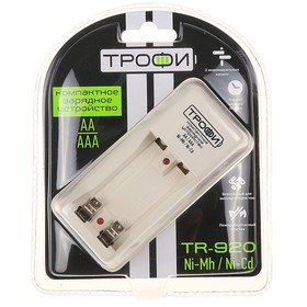 

Зарядное устройство "Трофи" TR-920, для аккумуляторов 2хAA/AAA, 120 мА, МИКС