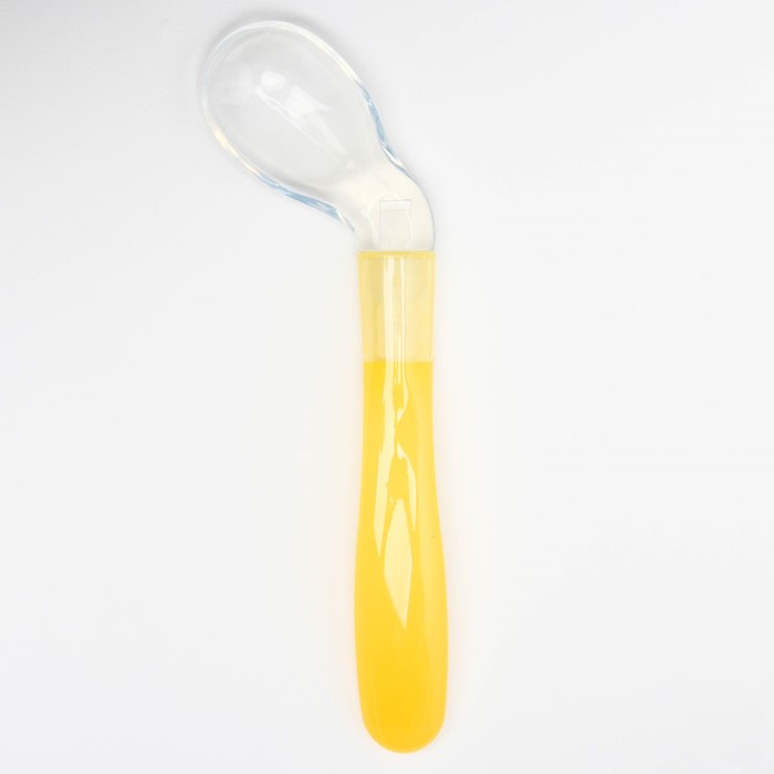 Ложка детская для кормления, силиконовая, от 5 мес., цвет жёлтый
