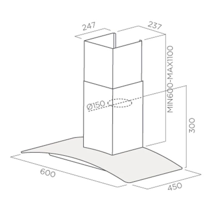 Вытяжка Jetair Click PB/A/60/IX/BL, черный