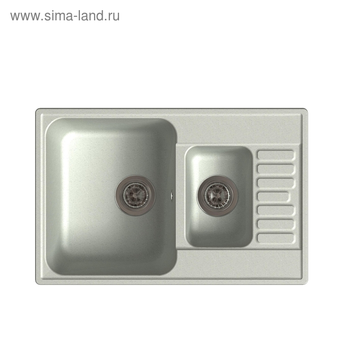 фото Мойка кухонная из камня granfest eco-21k, 740х480 мм, цвет серый