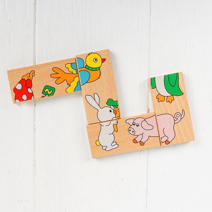 Домино "Собери картинку", 15 элементов