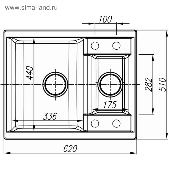 

Мойка кухонная из камня Dr.Gans «Астра-620К», 620х510 мм, цвет латте