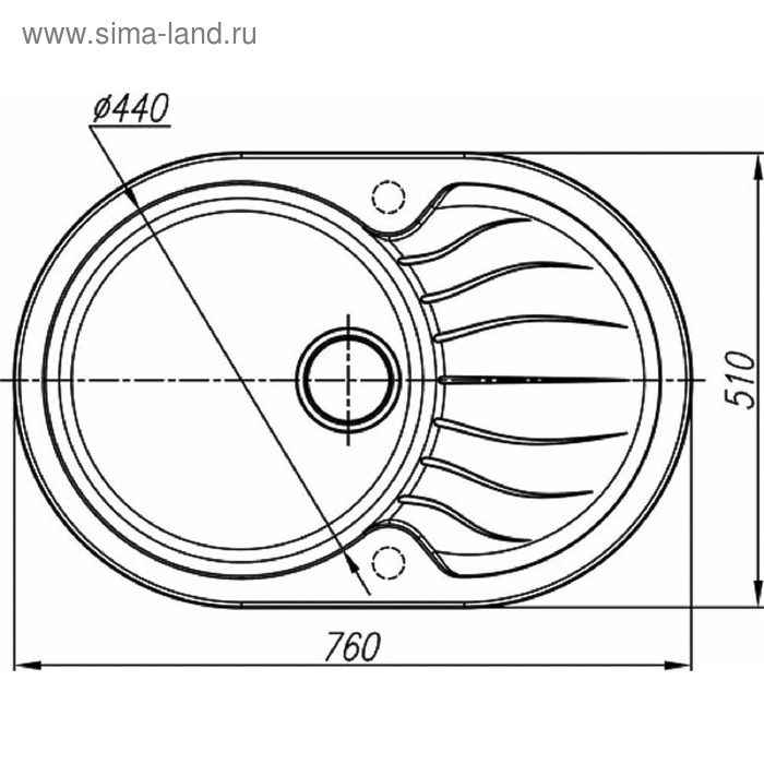 

Мойка кухонная из камня Dr.Gans «Берта-760», 760х510 мм, цвет дюна