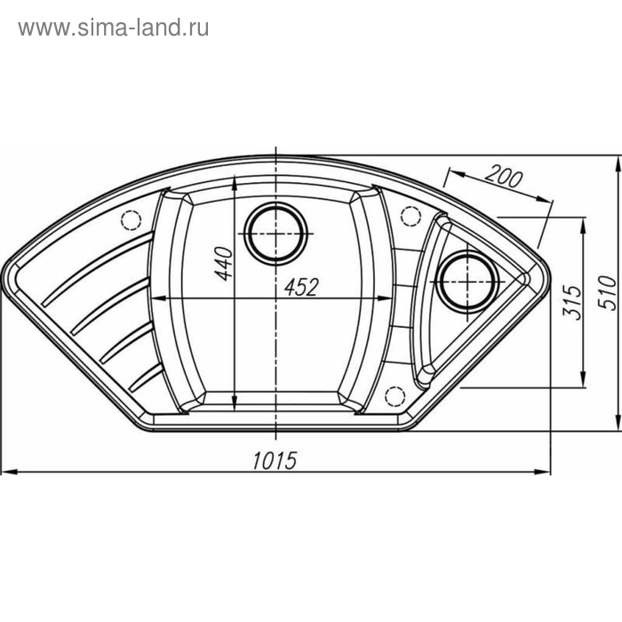 

Мойка кухонная из камня Dr.Gans «Габи», 1015х510 мм, цвет серый