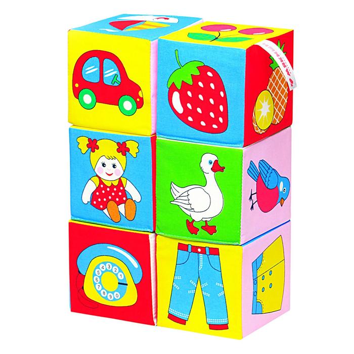 Набор развивающих мягких кубиков «Предметы» набор мягких кубиков малышарики азбука