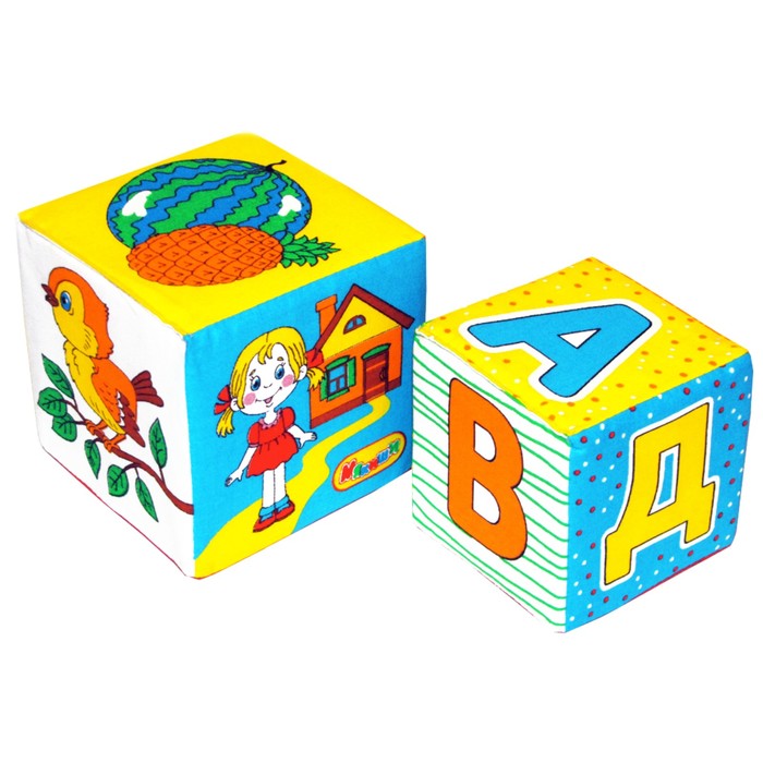 Мягкие развивающие кубики "АБВГДЕйка", набор 2 шт.