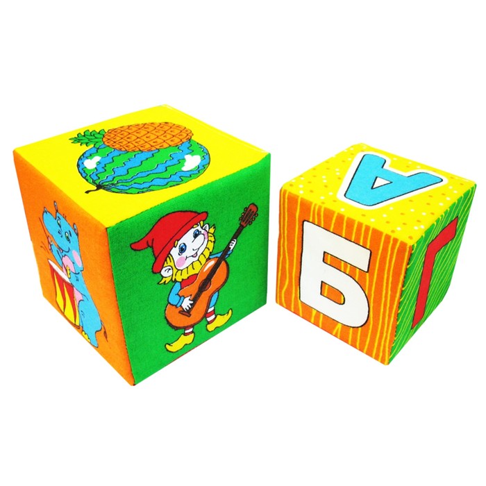 Мягкие развивающие кубики "АБВГДЕйка", набор 2 шт.