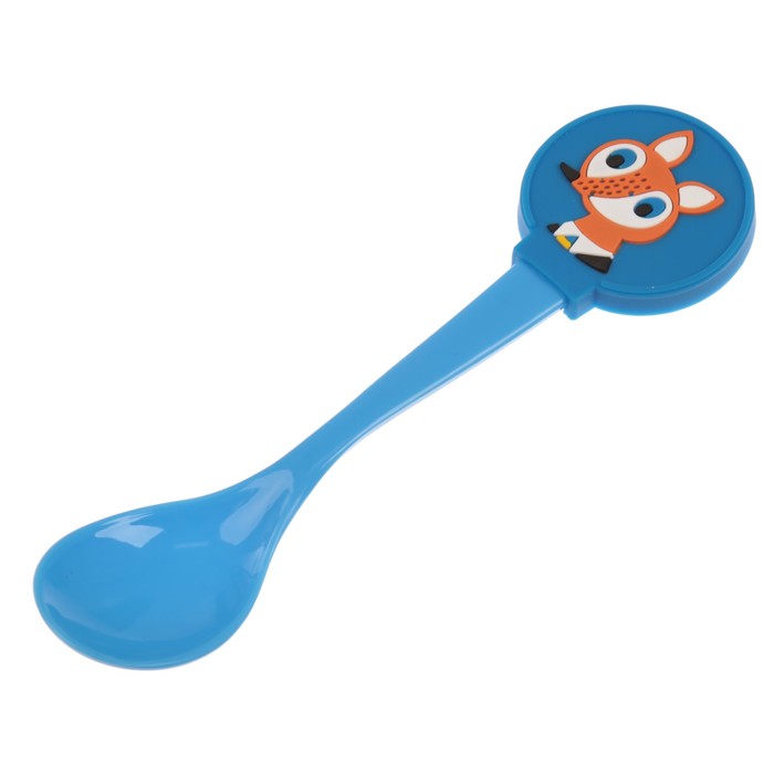 Ложка детская для кормления «Лиса», пластиковая, с резиновым элементом, от 5 мес.