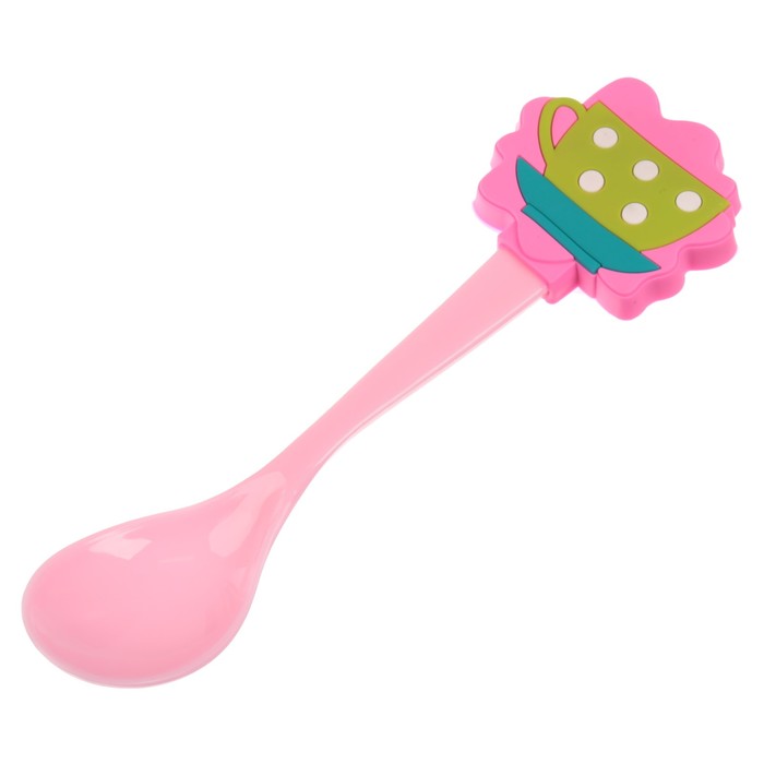 Ложка детская для кормления «Кружечка», пластиковая, с резиновым элементом, от 5 мес.