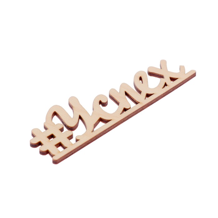 Декоративное слово для творчества из фанеры "#Успех" 13х4 см б/п