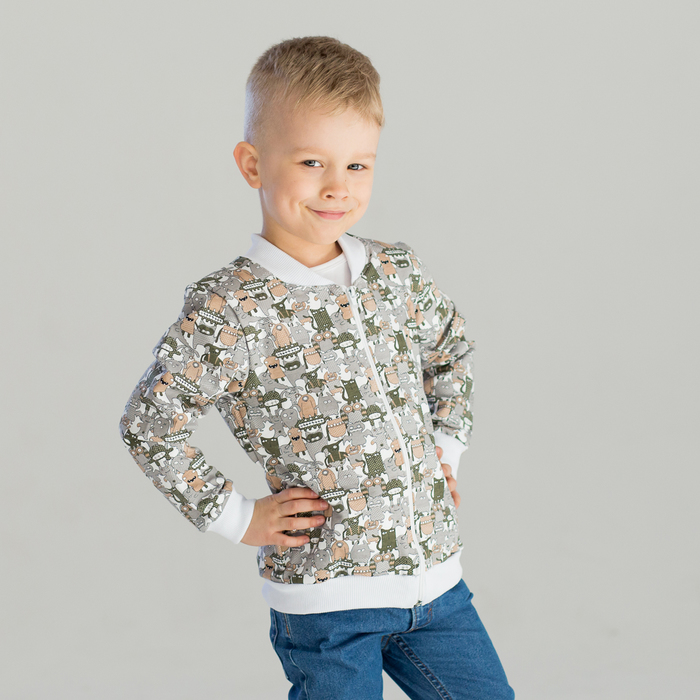 Толстовка для мальчика МОНСТРИКИ, рост 92 см, цвет бежевый ОЕК-102БЖВ_М