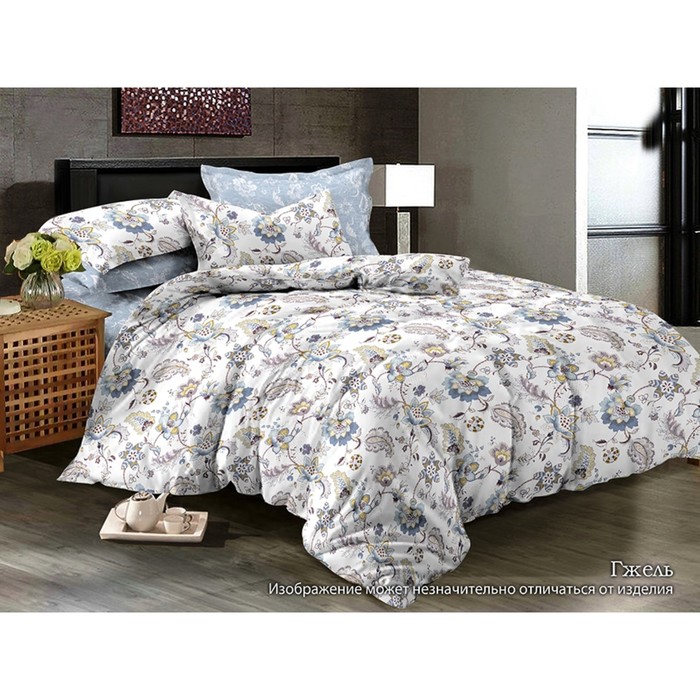 КПБ "Гжель" евро, 220х240 см, 200х220 см, 70х70 см-2 шт., сатин