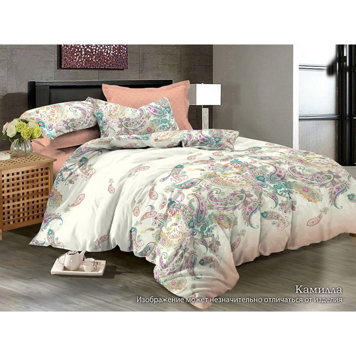 КПБ "Камилла" 2 сп, 220х240 см, 175х215 см, 70х70 см-2 шт., сатин