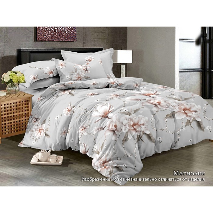 КПБ "Магнолия" 2 сп, 220х240 см, 175х215 см, 70х70 см-2 шт., сатин