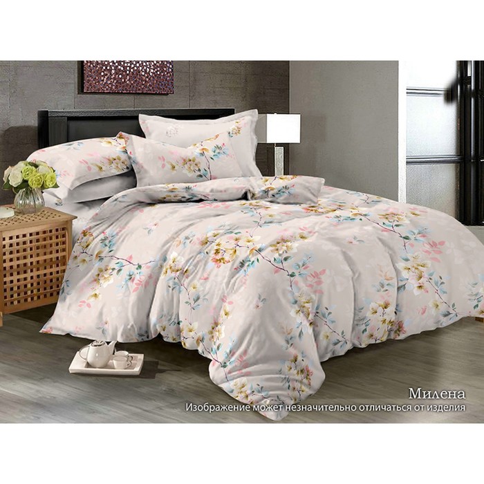 КПБ "Милена" евро, 220х240 см, 200х220 см, 70х70 см-2 шт., сатин