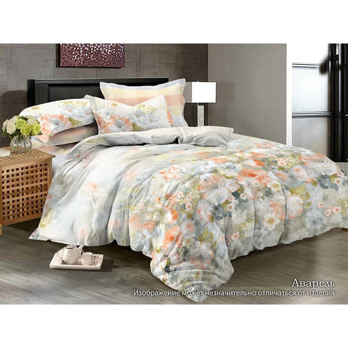КПБ "Аварель" 1,5 сп, 150х215 см, 150х215 см, 70х70 см-2 шт., сатин