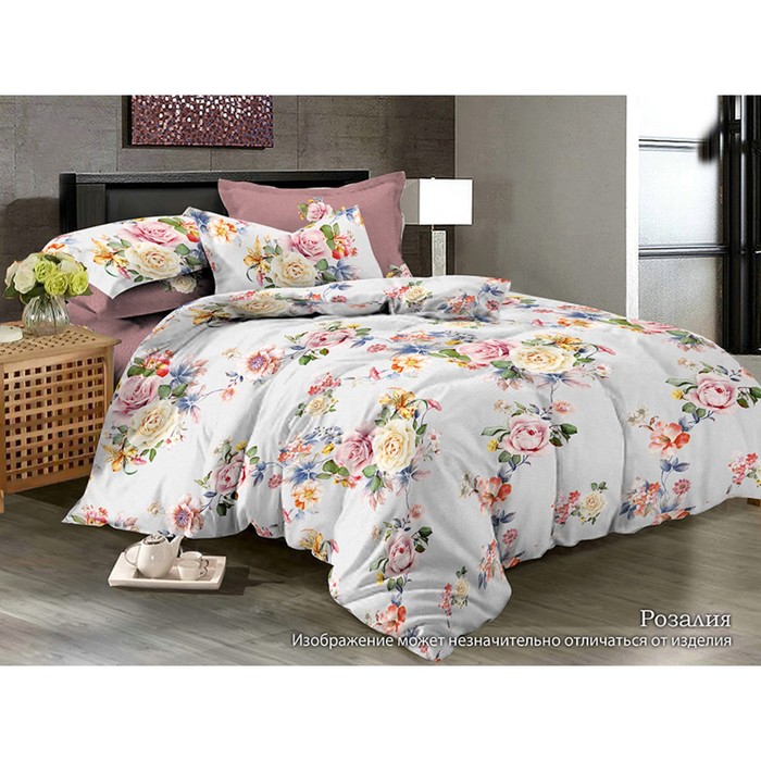 КПБ "Розалия" 1,5 сп, 150х215 см, 150х215 см, 70х70 см-2 шт., сатин