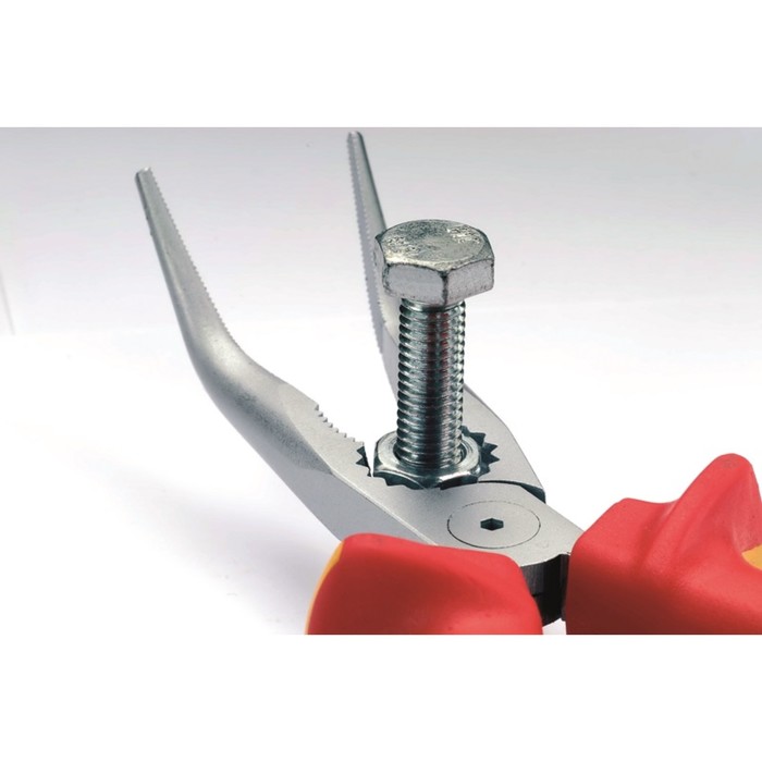 Длинногубцы NWS 141-49-VDE-205, диэлектрические, загнутые, 200 мм, до 1000 В, d=3.9 мм