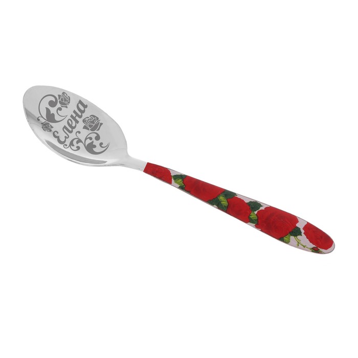 Ложка на открытке с деколью "Елена"