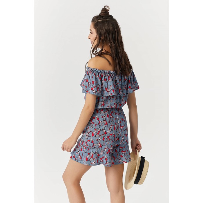 Ромпер женский, размер 46, принт кактусы 830-10