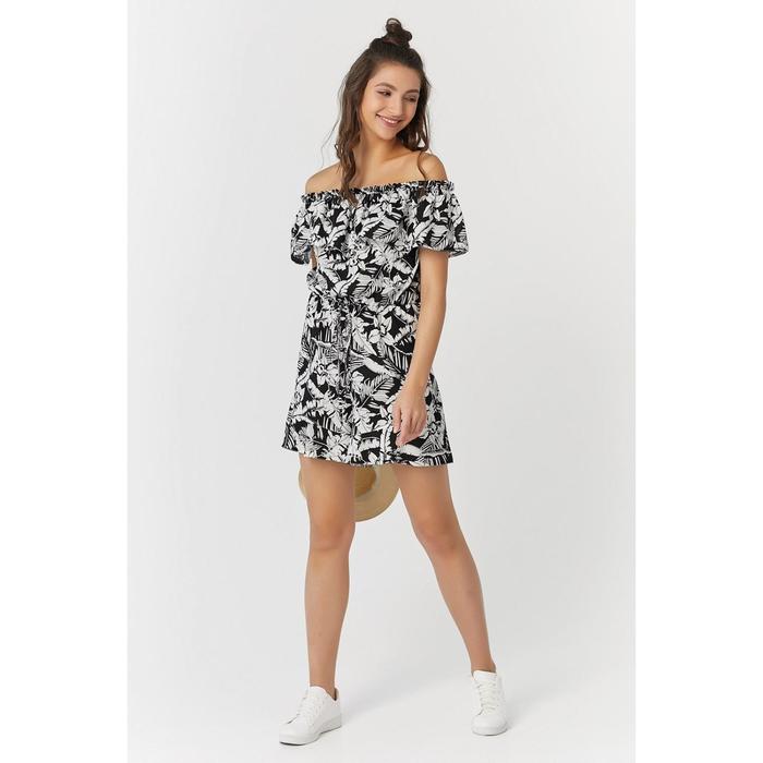 Ромпер женский, размер 42, тропический принт 830-01