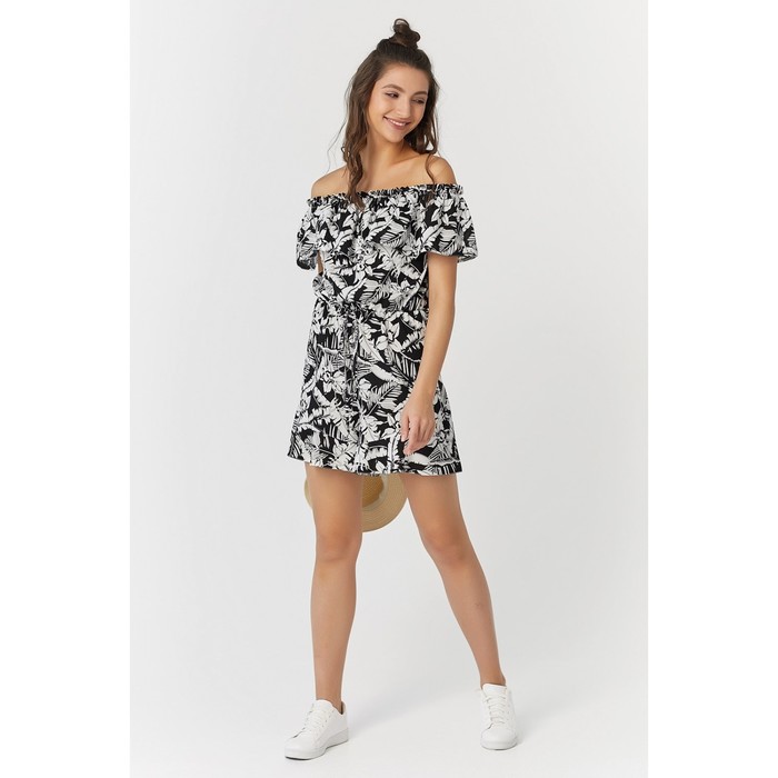 Ромпер женский, размер 44, тропический принт 830-01