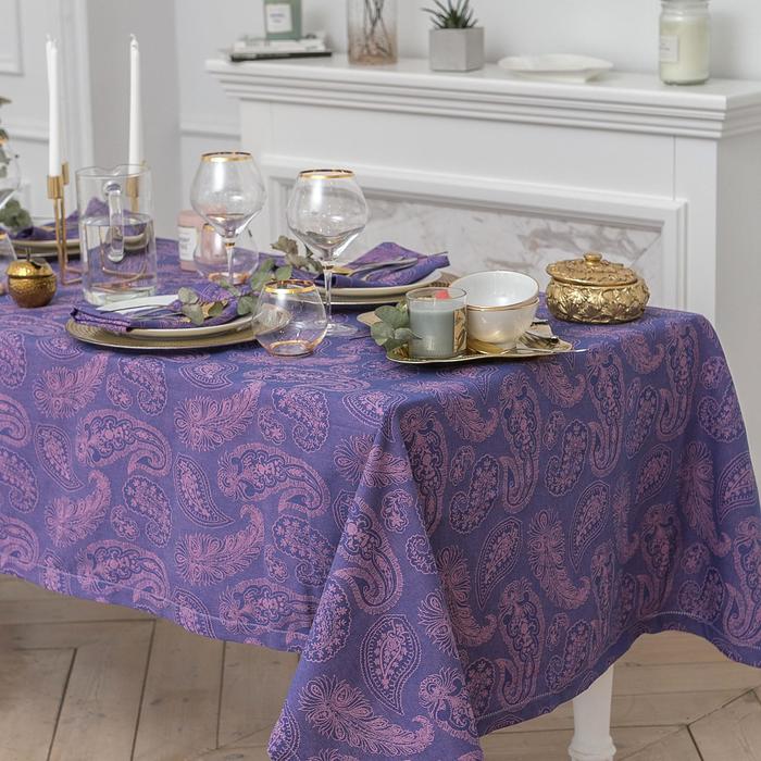 Набор столовый "Этель" Огурцы, цв. фиалка (скатерть 135х220, салф. 40х40 - 8 шт.), хл с ВМГО