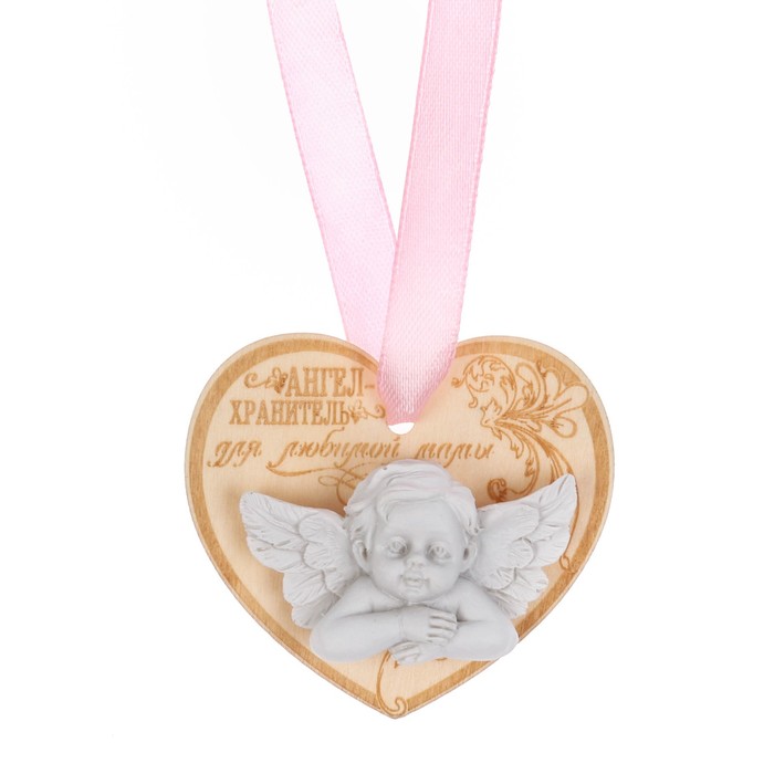 Талисман на деревянной подложке "Ангел-хранитель"