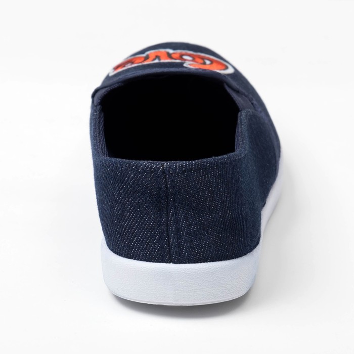 Слипоны "KAFTAN" женские с нашивкой "LOVE", темно синяя джинса, 40 р-р