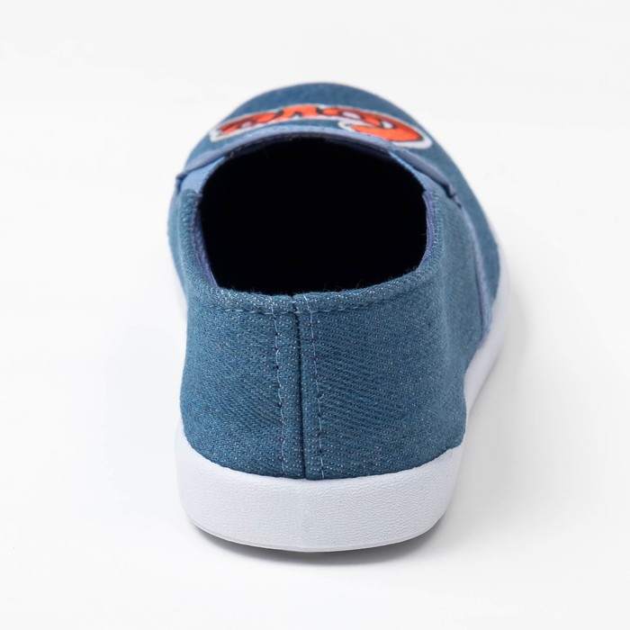 Слипоны "KAFTAN" женские с нашивкой "LOVE", синяя джинса, 41 р-р