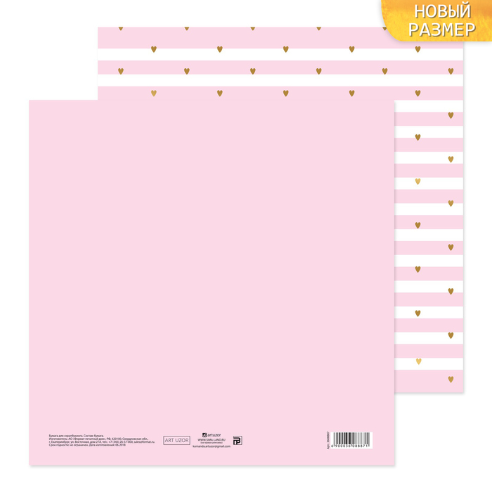 Бумага для скрапбукинга «Вдохновение», 20 х 20 см, 180 г/м